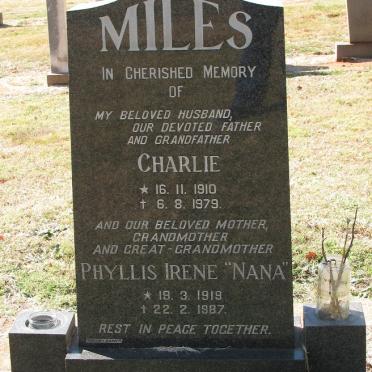 MILES Charlie 1910-1979 &amp; Phyllis Irene 1919-1987