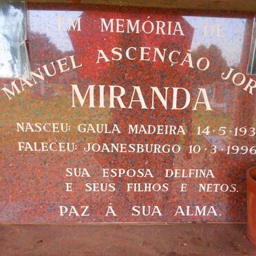 MIRANDA Manuel Asecenção Jorge 1931-1996