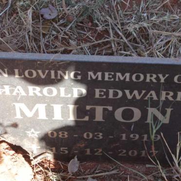 MILTON Harold Edward 1919-2017