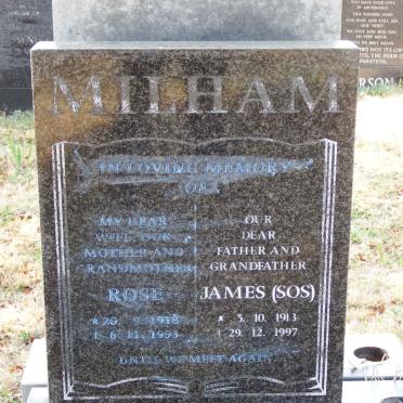 MILHAM James 1913-1997 &amp; Rose 1918-1995