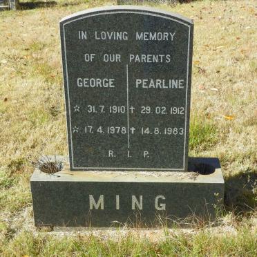 MING George 1910-1978 &amp; Pearline 1912-1983