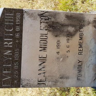 MIDDLETON Jeannie 1901-1976 :: RITCHIE Evelyn 1905-1998