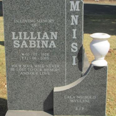 MNISI Lillian Sabina 1928-2003