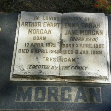 MORGAN Arthur Ewart 1875-1942 &amp; Emma Sarah Jane BAIN 1882-1969