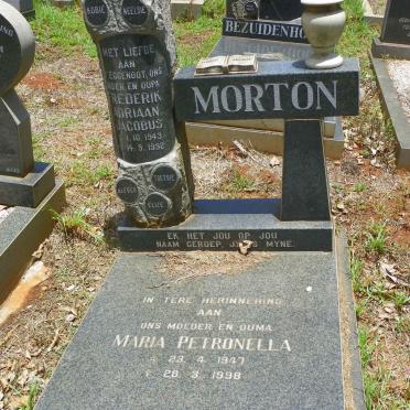 MORTON Frederik Adriaan Jacobus 1943-1992 &amp; Maria Petronella 1947-1998
