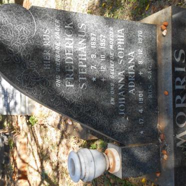MORRIS Frederick Stephanus 1897-1957 &amp; Johanna Sophia Adriana 1901-1970