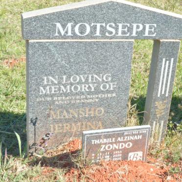 MOTSEPE Mansho Jermina :: ZONDO Thabile Alzinah 1953-2020