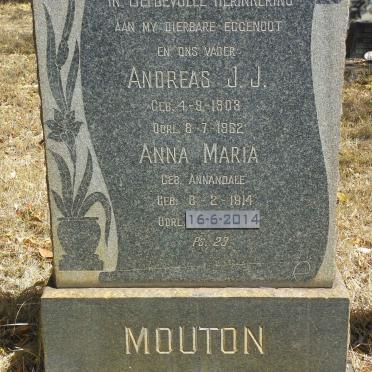 MOUTON Andreas J.J. 1903-1962 &amp; Anna Maria ANNANDALE 1914-2014