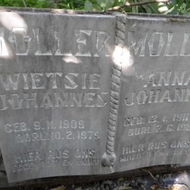MOLLER Wietsie Johannes 1909-1979 &amp; Anna Johanna 1911-1983