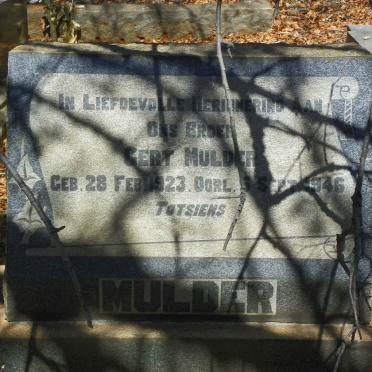 MULDER Gert 1923-1946