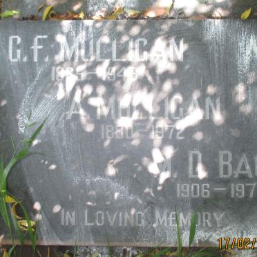MULLIGAN G.F. 1865-1949 :: MULLIGAN A. 1880-1972 :: BAGG M.D. 1906-1971