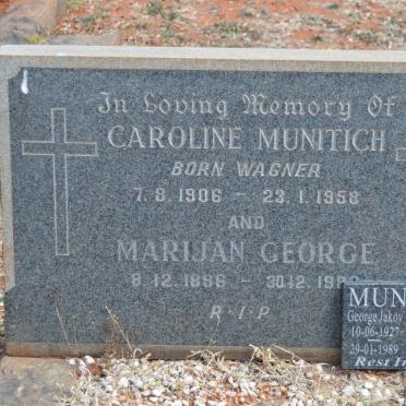 MUNITICH Marijan George 1898-198? &amp; Caroline WAGNER 1906-1958