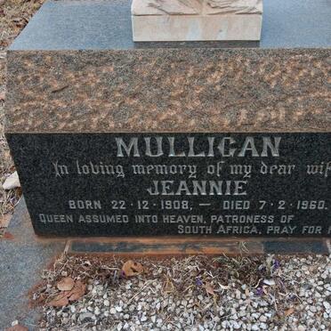 MULLIGAN Jeannie 1908-1960 :: MULHEARN Alice Frances 1939-2014