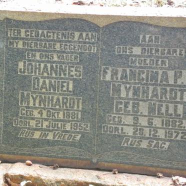 MYNHARDT Johannes Daniel 1881-1952 &amp; Francina P.C. NELL 1882-1972