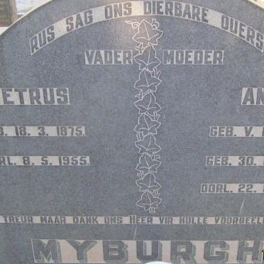 MYBURGH Petrus 1875-1955 &amp; Anna V.D. LINDE 1886-1953