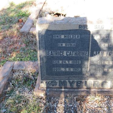 MYBURGH Jan Frederick 1881-1953 &amp; Beatrice Cathrine 1880-1961