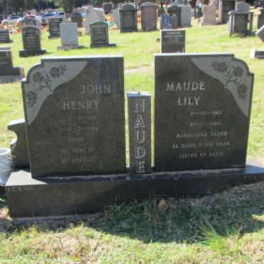 NAUDE John Henry 1931-1992 &amp; Maude Lily 1917-1990