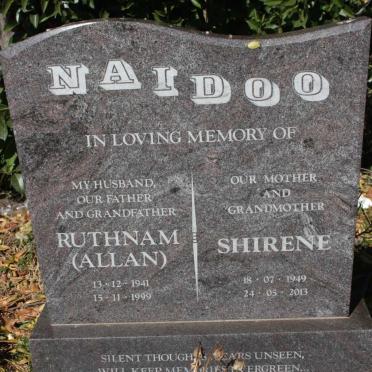 NAIDOO Ruthnam 1941-1999 &amp; Shirene 1949-2013