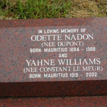 NADON Odette nee DU PONT 1894-1988 :: WILLIAMS Yahne nee CONSTANT LE MEUR 1919-2002