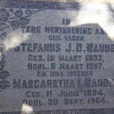 NAUDE Stefanus J.D. 1892-1957 &amp; Margaretha I. 1894-1964