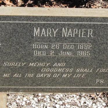 NAPIER Mary 1892-1965