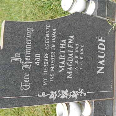NAUDÉ Martha Magdalena 1918-1982