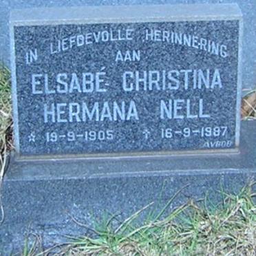 NELL Elsabe Christina Hermana 1905-1987