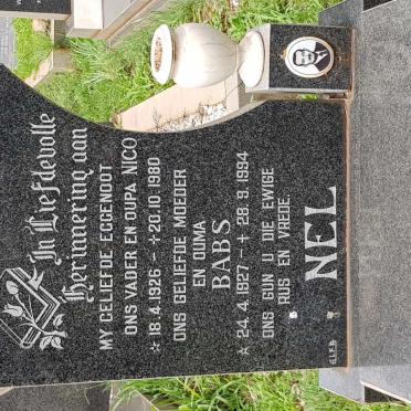 NEL Nico 1926-1980 &amp; Babs 1927-1994