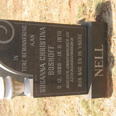 NELL Susanna Christina nee BOSHOFF 1889-1970