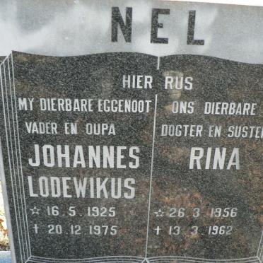 NEL Johannes Lodewikus 1925-1975 :: NEL Rina 1956-1962