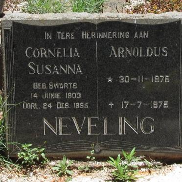 NEVELING Arnoldus 1876-1975 &amp; Cornelia Susanna SWARTS 1903-1965
