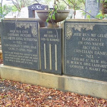 NEL Jacobus Christiaan Daniel 1864-1944 &amp; Elizabeth Anna Sussanna SAAIMAN 1868-1946