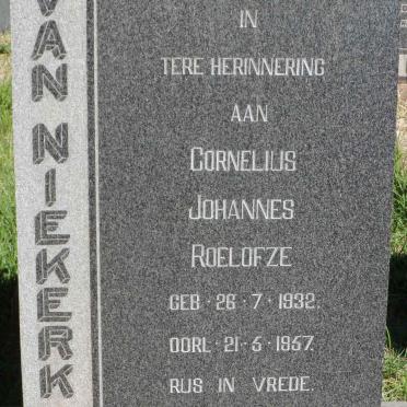 NIEKERK Cornelius Johannes Roelofze, van 1932-1957