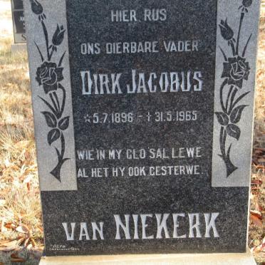 NIEKERK Dirk Jacobus, van 1896-1965