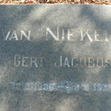 NIEKERK Gert Jacobus, van 1896-1963