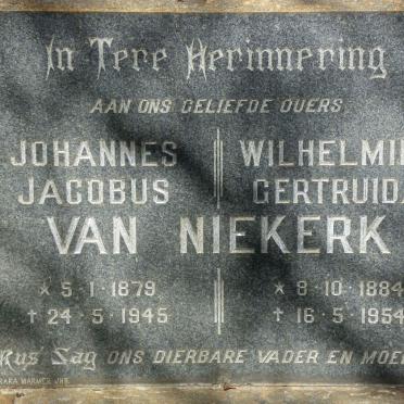NIEKERK Johannes Jacobus, van 1879-1945 &amp; Wilhelmina Gertruida 1884-1954
