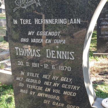 NIEKERK Thomas Dennis, van 1911-1970