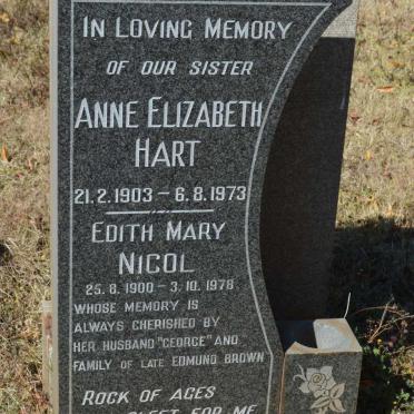 NICOL Edith Mary 1900-1978 :: HART Anne Elizabeth 1903-1973
