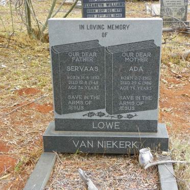 NIEKERK Servaas Lowe, van 1892-1948 &amp; Ada 1910-1986
