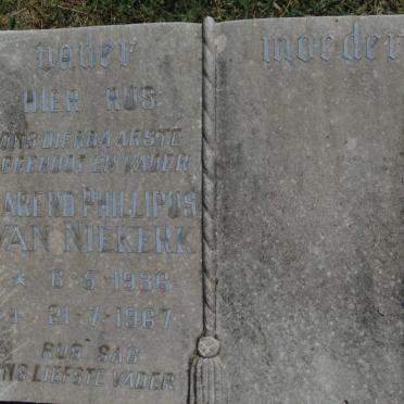 NIEKERK Barend Philppus, van 1936-1967