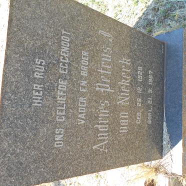 NIEKERK Andries Petrus J., van 1928-1967
