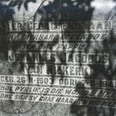 NIEKERK Johannes Jacobus, van 1903-1946