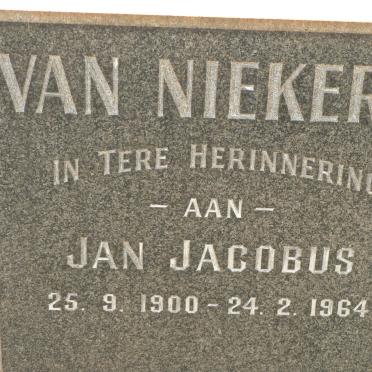 NIEKERK Jan Jacobus, van 1900-1964