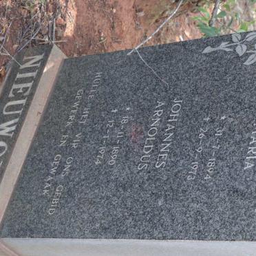 NIEUWOUDT Johannes Arnoldus 1890-1974 &amp; Judith Susanna Maria 1894-1973