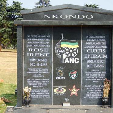 NKONDO Curtis Ephraim 1928-2009 &amp; Rose Irene 1930-2019