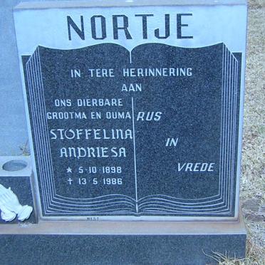 NORTJE Stoffelina Andriesa 1898-1986