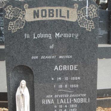 NOBILI Acride 1884-1959 :: LALLI-NOBILI Rina 1913-1982
