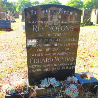 NOYONS Eduard 1913-1983 &amp; Ria MILTENBURG 1915-1976