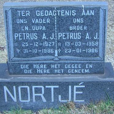 NORTJE Petrus A.J. 1927-1986 :: NORTJE Petrus A.J. 1958-1986