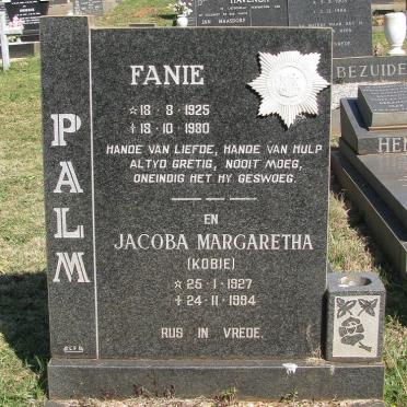 PALM Fanie 1925-1980 &amp; Jacoba Margaretha 1927-1994